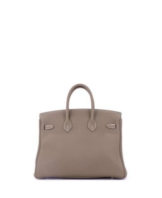 Birkin 25 Handbag Grey Togo with Palladium Hardware