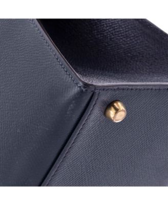 Kelly 28 Handbag Blue Courchevel with Gold Hardware