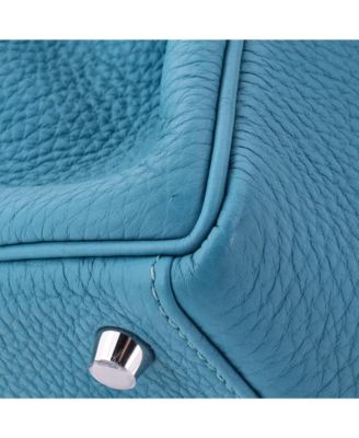 Kelly 28 Handbag Blue Togo with Palladium Hardware