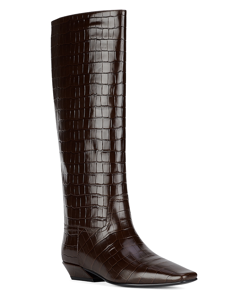 Jeffrey Campbell Croc Embossed Boot In Brown