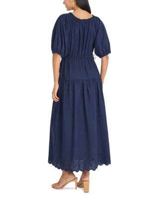 V Neck Puff Sleeve Dress