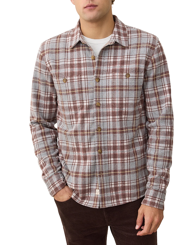 Marine Layer Pacifica Stretch Twill Overshirt Warm Plaid