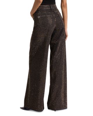 Amazing Low Rise Embellished Wide Leg Jeans in Den Lack