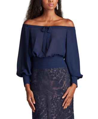 Azura Off-Shoulder Blouson Embroidered Gown