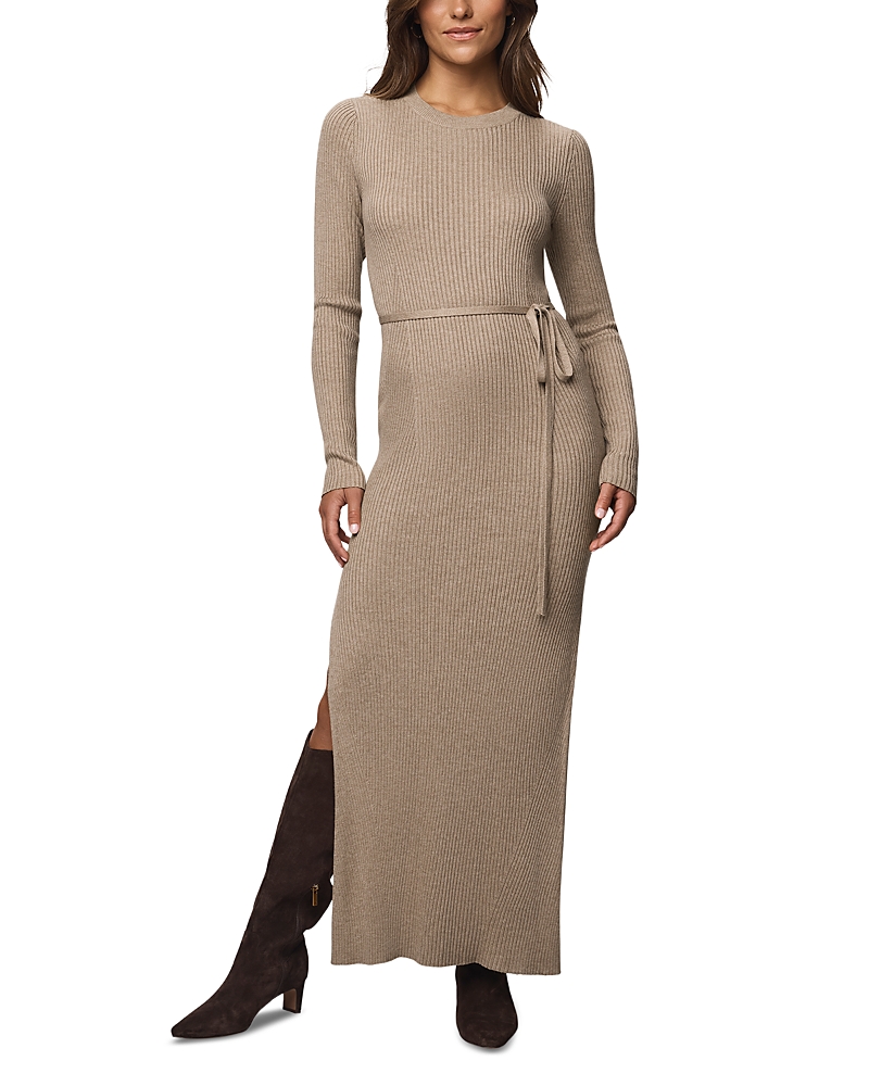 Splendid Georgie Long Sleeve Maxi Sweater Dress In Brown