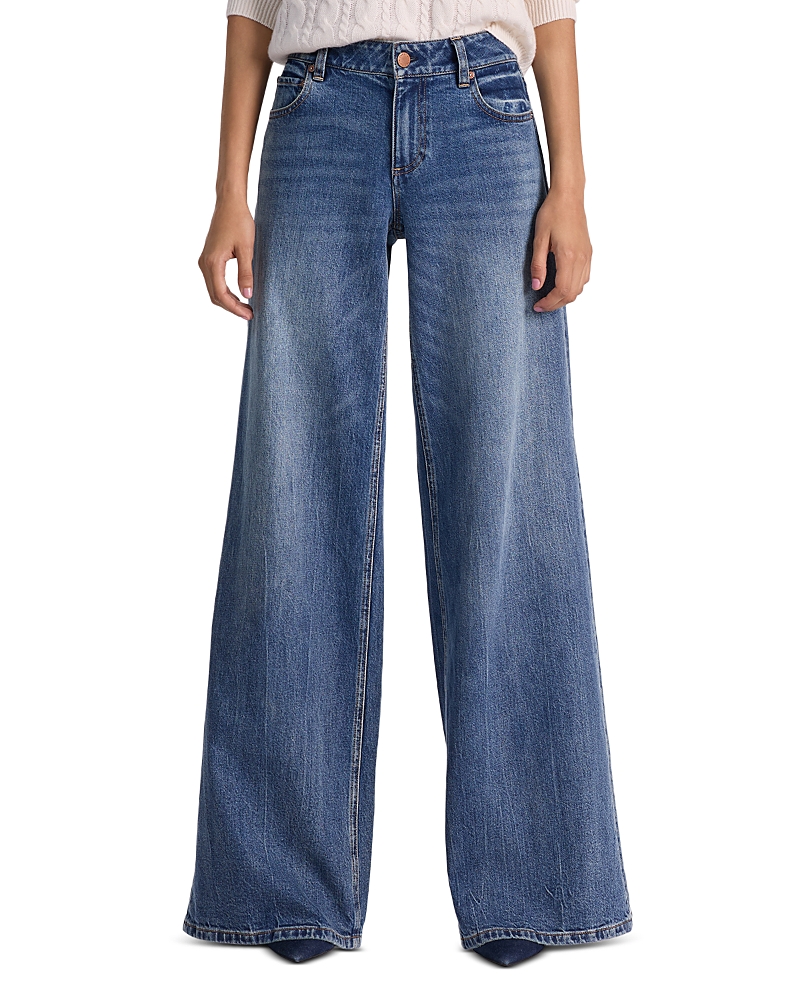 Alice And Olivia Chic High Rise Wide Leg Jeans In Brooklyn Blue In Blue