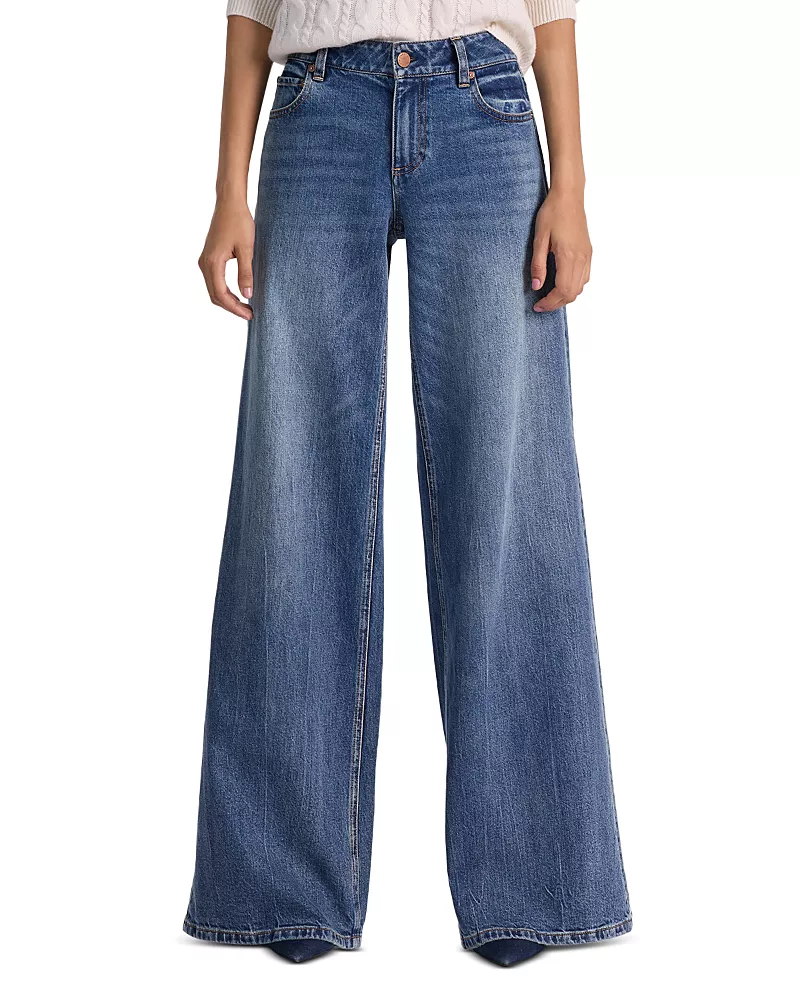 Alice and Olivia Chic High Rise Wide Leg Jeans in Brooklyn Blue