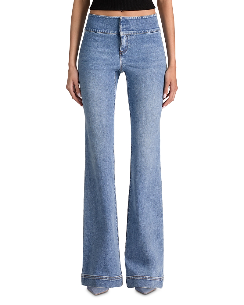 Alice And Olivia Hot Mid Rise Jeans In Celtine Vintage In Blue