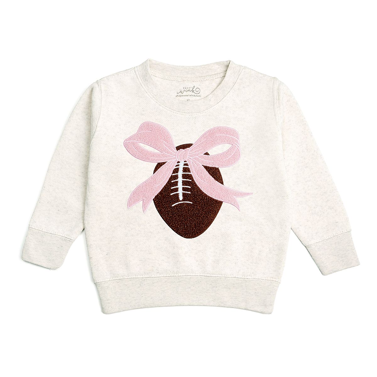 Sweet Wink Girl's Coquette Football Patch Sweatshirt - Baby, Little Kid, Bid Kid