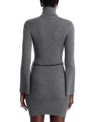 Belted Mini Sweater Dress