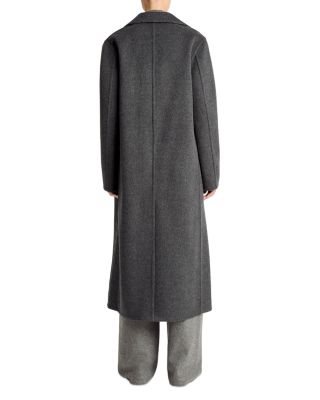 Double Breasted Long Wool-Blend Coat