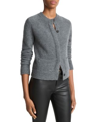 Shrunken Boiled Cashmere Crewneck Cardigan