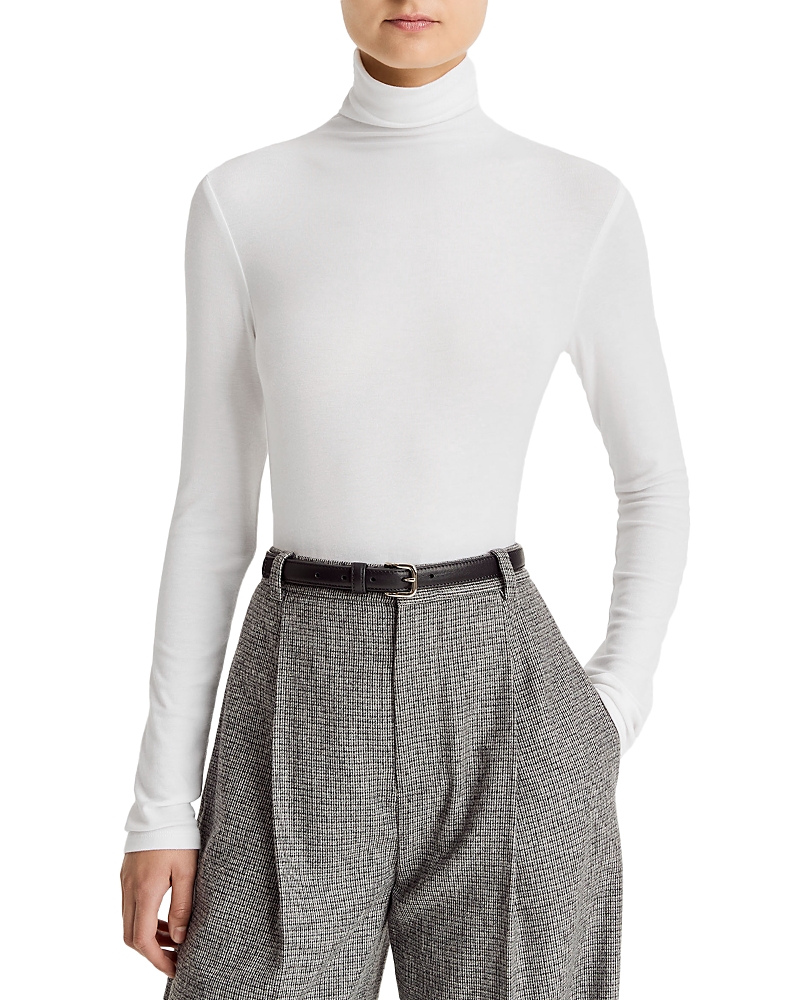Vince Essential Long Sleeve Turtleneck In White