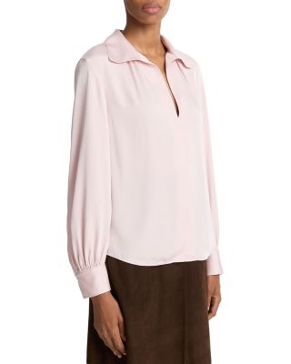 Placed Smocked Long Sleeved Blouse 