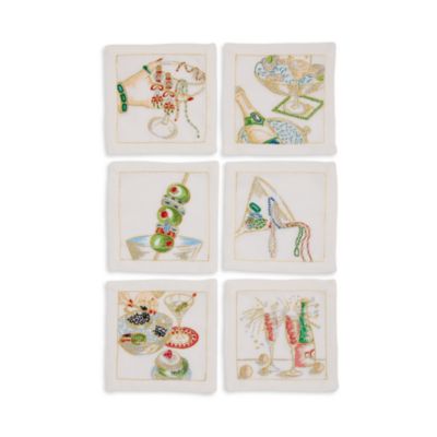 Gems &amp; Caviar Cocktail Napkins, Set of 6 - Exclusive