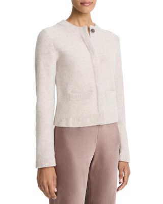 Shrunken Boiled Cashmere Crewneck Cardigan