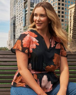 Plus Elena Smocked Waist Top