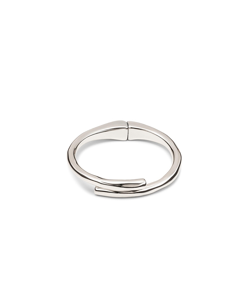 Unode50 Sterling Silver-plated Tubular Shaped Bangle Bracelet In Metallic