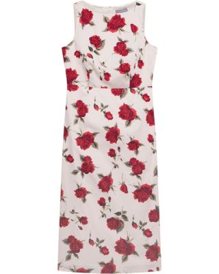 Women's Rose Print Midi Dress