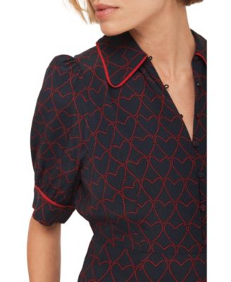 Women's Heart Print Midi Dress