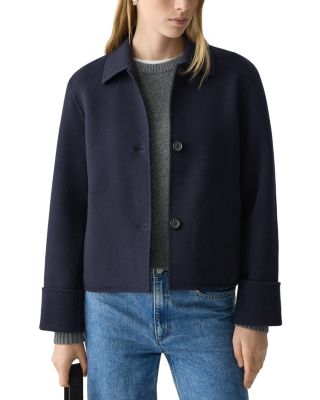 Wool &amp; Cashmere Boxy Cuffed Jacket 