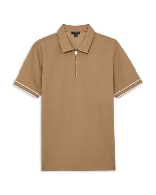 Textured Zip Polo Shirt