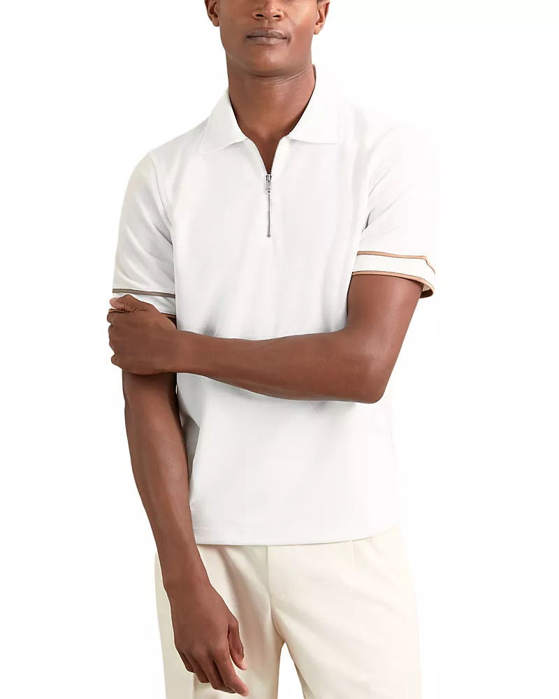 Reiss Textured Zip Polo Shirt