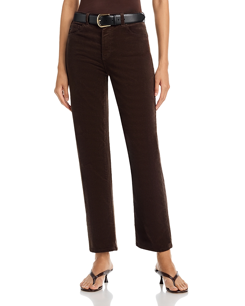 Ag Brinley Mid Rise Straight Corduroy Jeans In Rich Umber In Brown