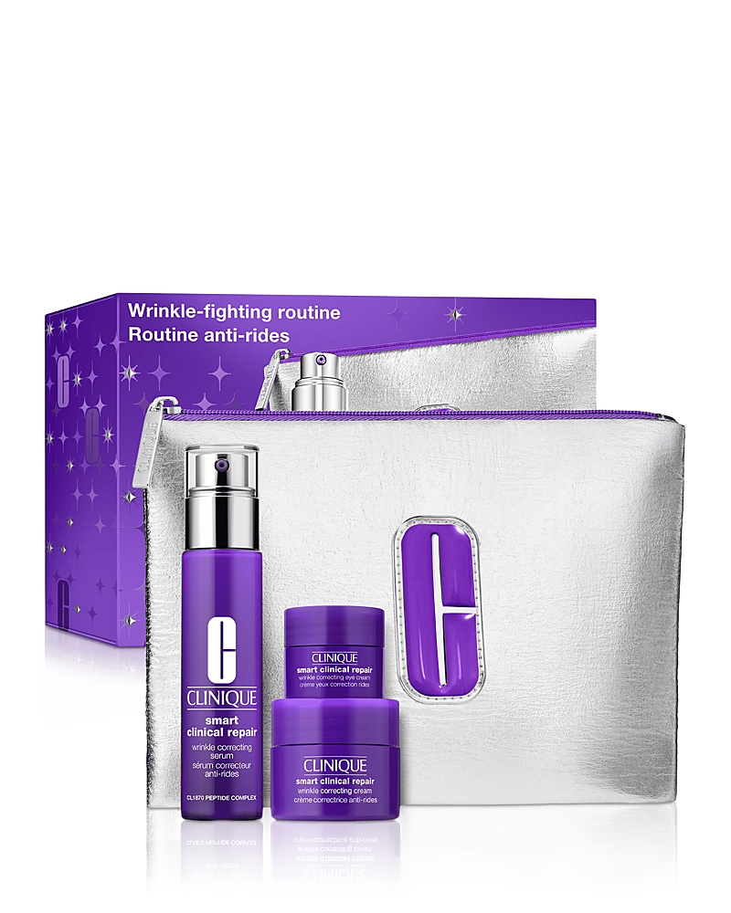 Clinique Wrinkle Fighting Routine Anti-aging Skincare Gift Set In Purple