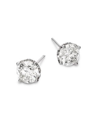  Certified Diamond Stud Earrings in 14K Gold, 2.0 tcw