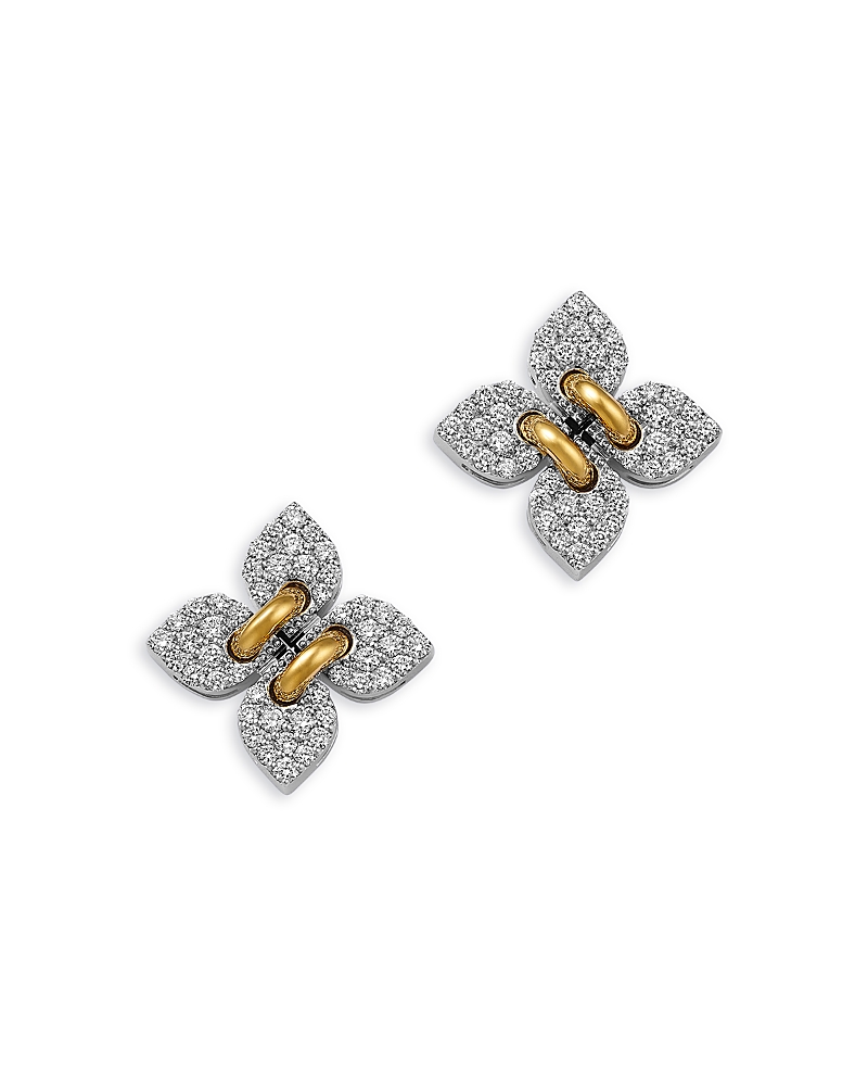 Roberto Coin 18K Yellow & White Gold Love in Verona Diamond Filo Stud Earrings