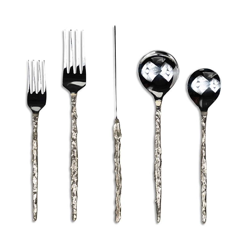 Shelton Metal Sand Drip Five Piece Flatware Set