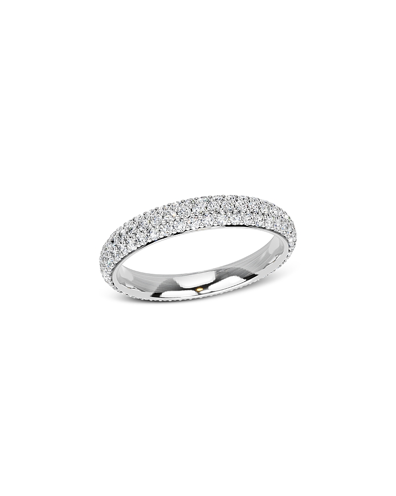 Bloomingdale's Fine Collection Diamond Pave Eternity Band In 14k White Gold, 1.0 Tcw In Metallic