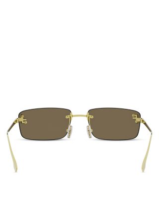 First Crystal Rectangular Sunglasses, 54mm