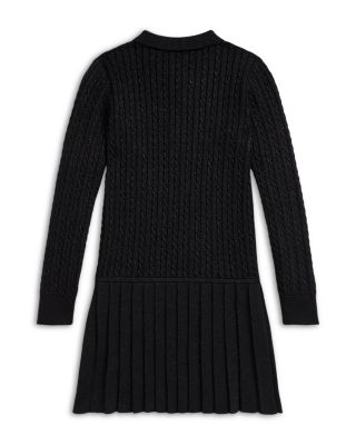 Girls' Metallic Mini Cable Polo Sweater Dress - Little Kid, Big Kid