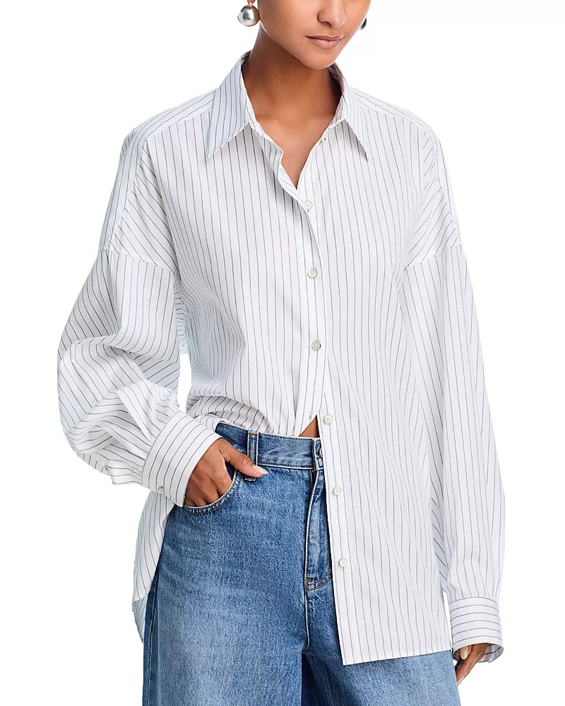 Helmut Lang Stripe Cinched Placket Shirt
