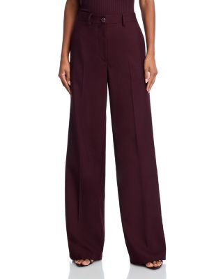 Wool Vented Wide Leg Pants