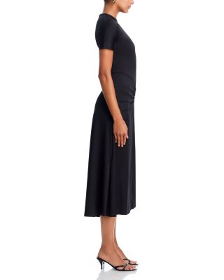 Gathered Waist Midi T-Shirt Dress