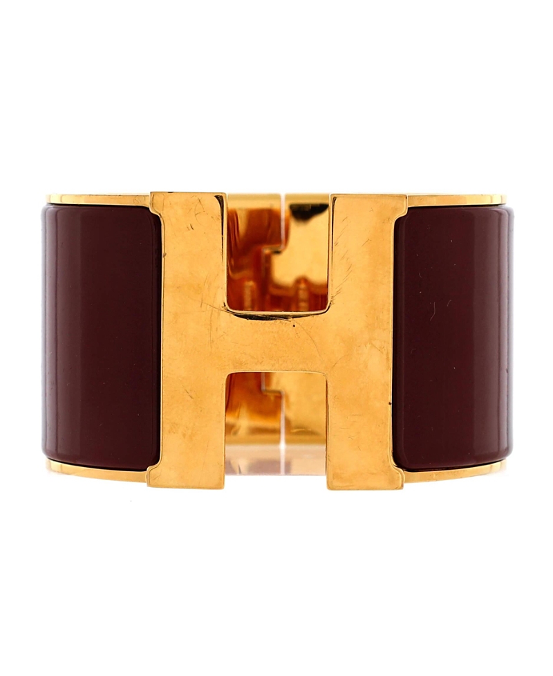 Pre-owned Pre-owned Hermes Hermes Extra Wide Clic H Bracelet Enamel