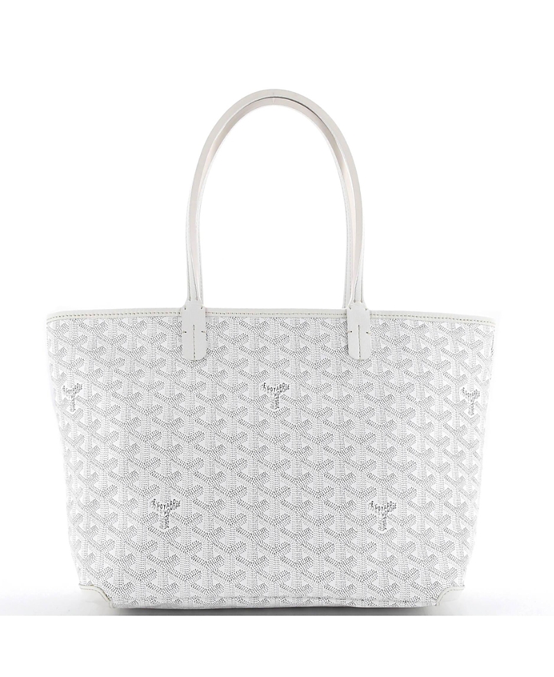 Pre-owned Pre-owned Goyard Goyard Pm Artois Tote Coated Canvas In White