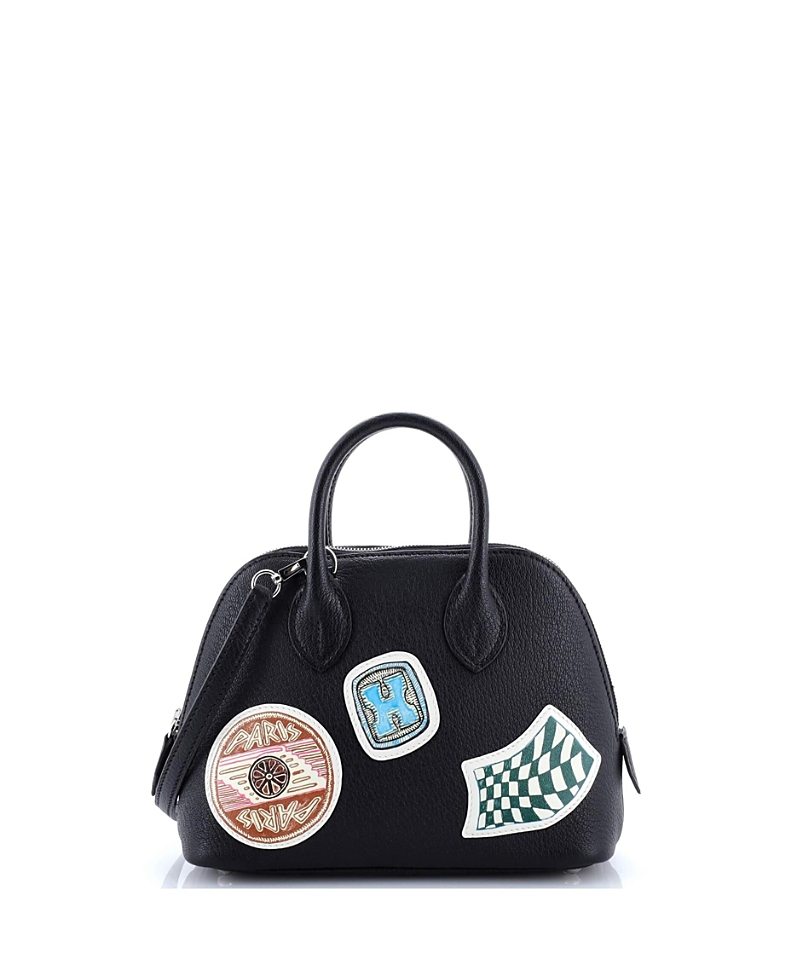 Pre-owned Pre-owned Hermes Hermes Mini Bolide 1923 Pique-colle Bag Chevre Mysore In Black