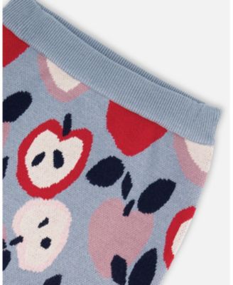 Girls' Knit Skirt with Apple Heart Jacquard - Big Kid
