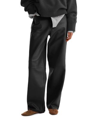 Leather Barrel Pants