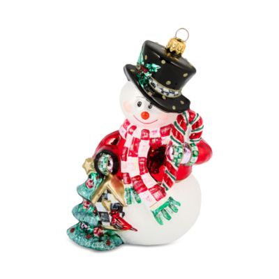 Check It Out Snowman Glass Ornament