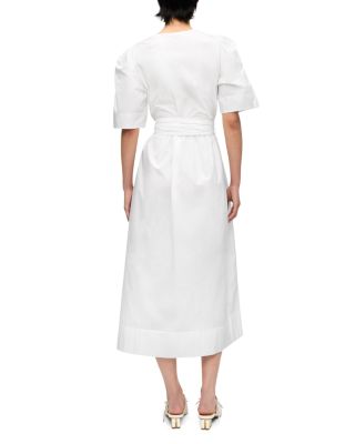 White Stretch Cotton Dress