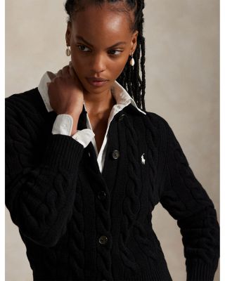 Cable Knit Wool Cashmere Cardigan