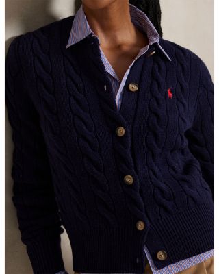 Cable Knit Wool Cashmere Cardigan
