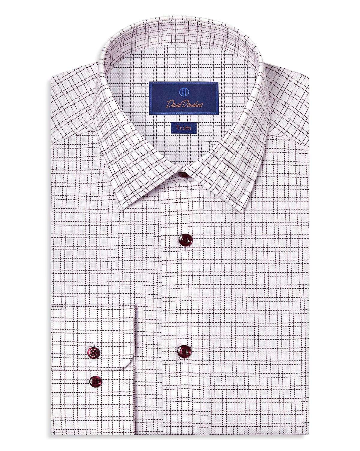 David Donahue Slim Fit Printed Dobby Dress Shirt