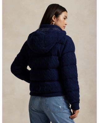 Cable Knit Wool Cashmere Quilted Jacket