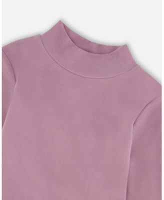  Girls' Super Soft Ribbed Mock Neck Top - Little Kid